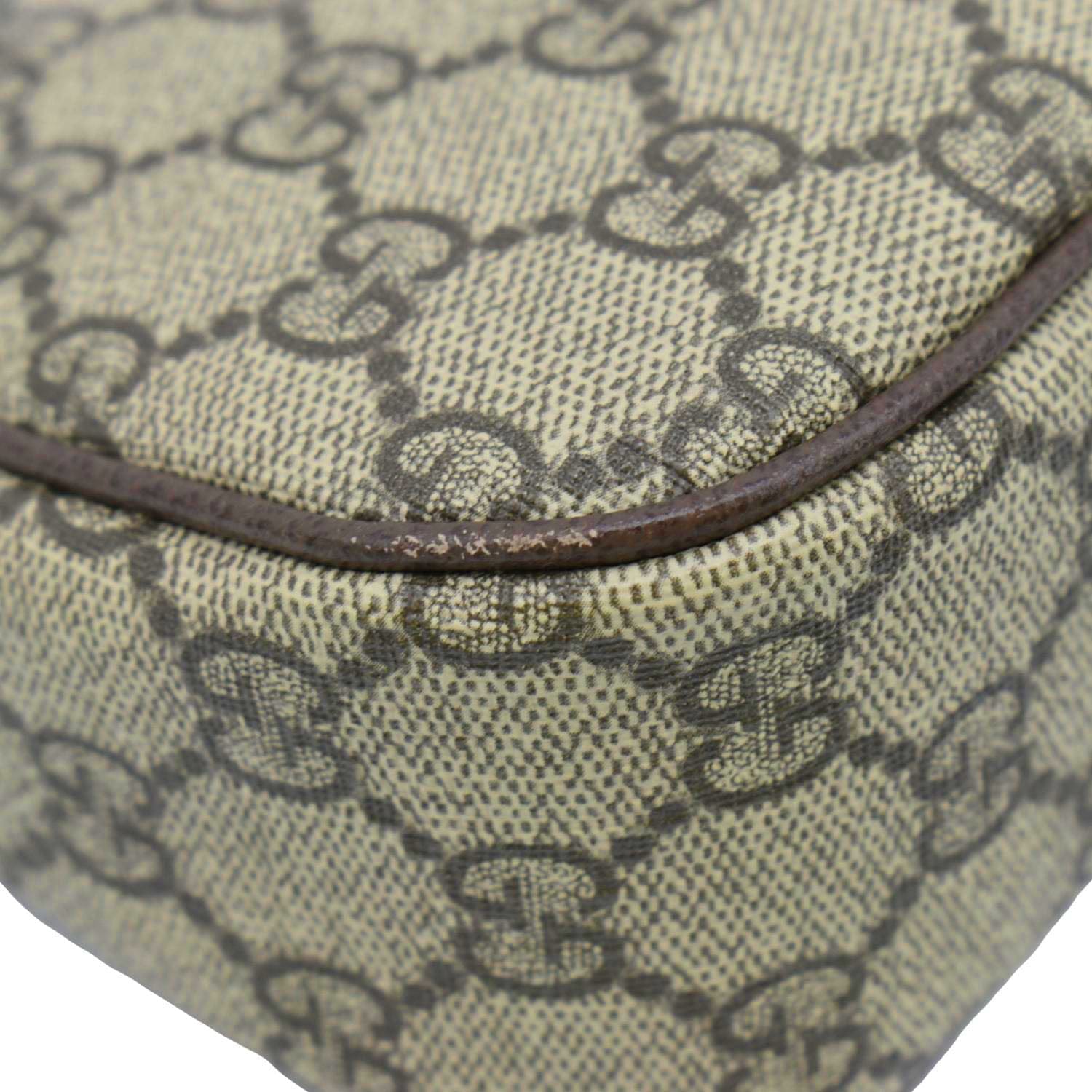 GUCCI Dollar Ophidia Web Small Gucci Supreme Monogram Canvas New Acero Shoulder Bag Beige 735132