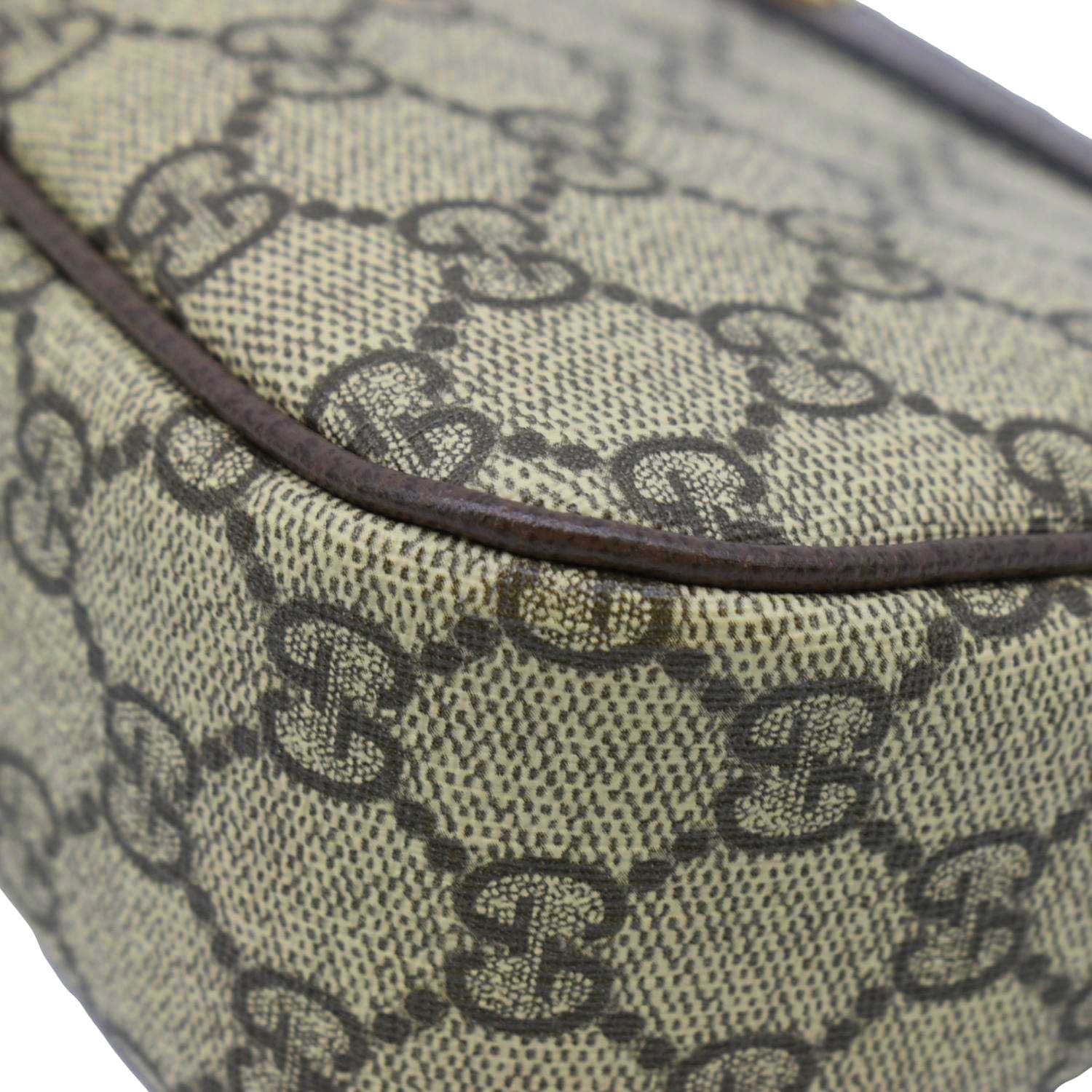 GUCCI Dollar Ophidia Web Small Gucci Supreme Monogram Canvas New Acero Shoulder Bag Beige 735132