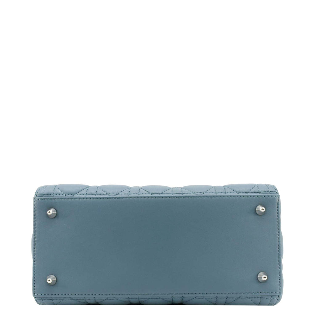 CHRISTIAN DIOR Lady Dior Medium Leather Shoulder Bag Sky Blue