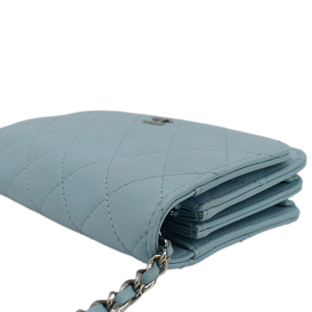 Chanel WOC Quilted Leather Crossbody Bag Tiffany Blue