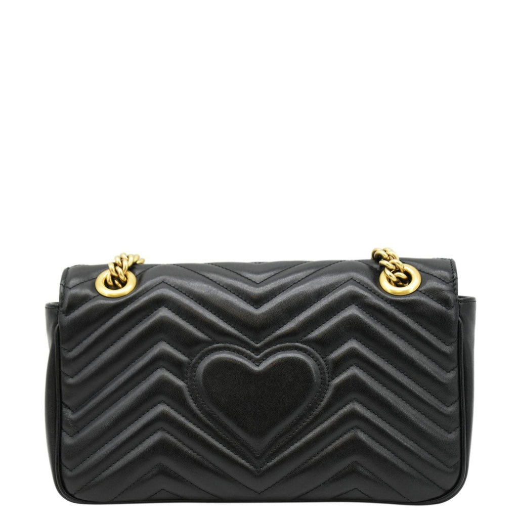 GUCCI Gucci Marmont Small Matelasse Leather Crossbody Bag Black 443497