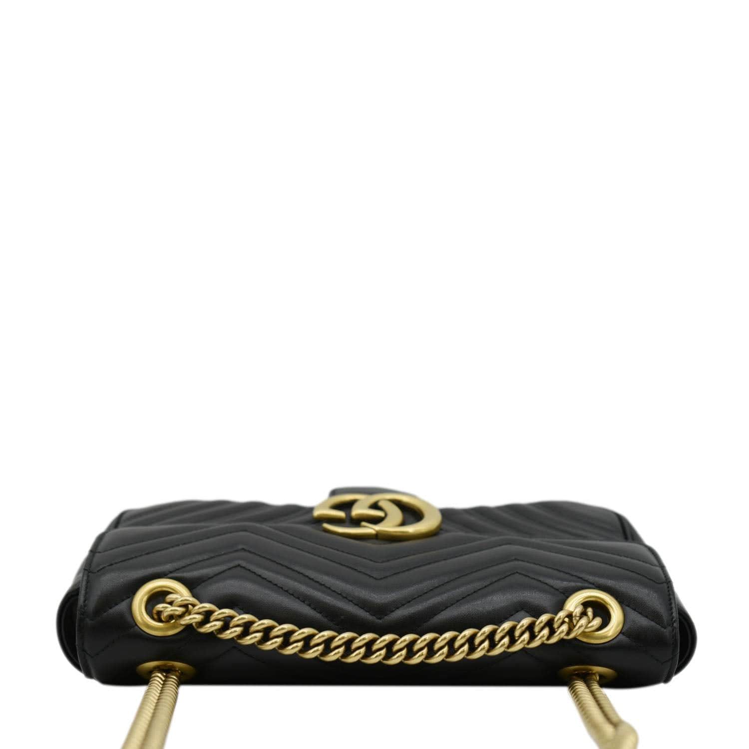 GUCCI Gucci Marmont Small Matelasse Leather Crossbody Bag Black 443497