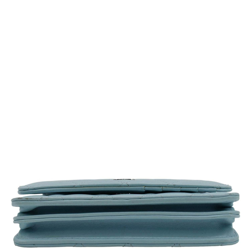 Chanel WOC Quilted Leather Crossbody Bag Tiffany Blue