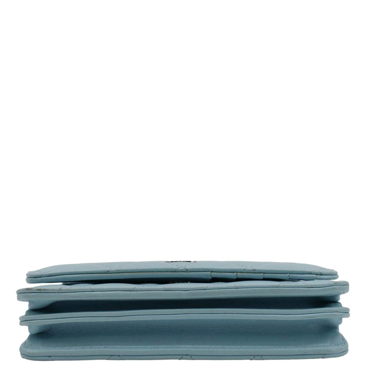 Chanel WOC Quilted Leather Crossbody Bag Tiffany Blue