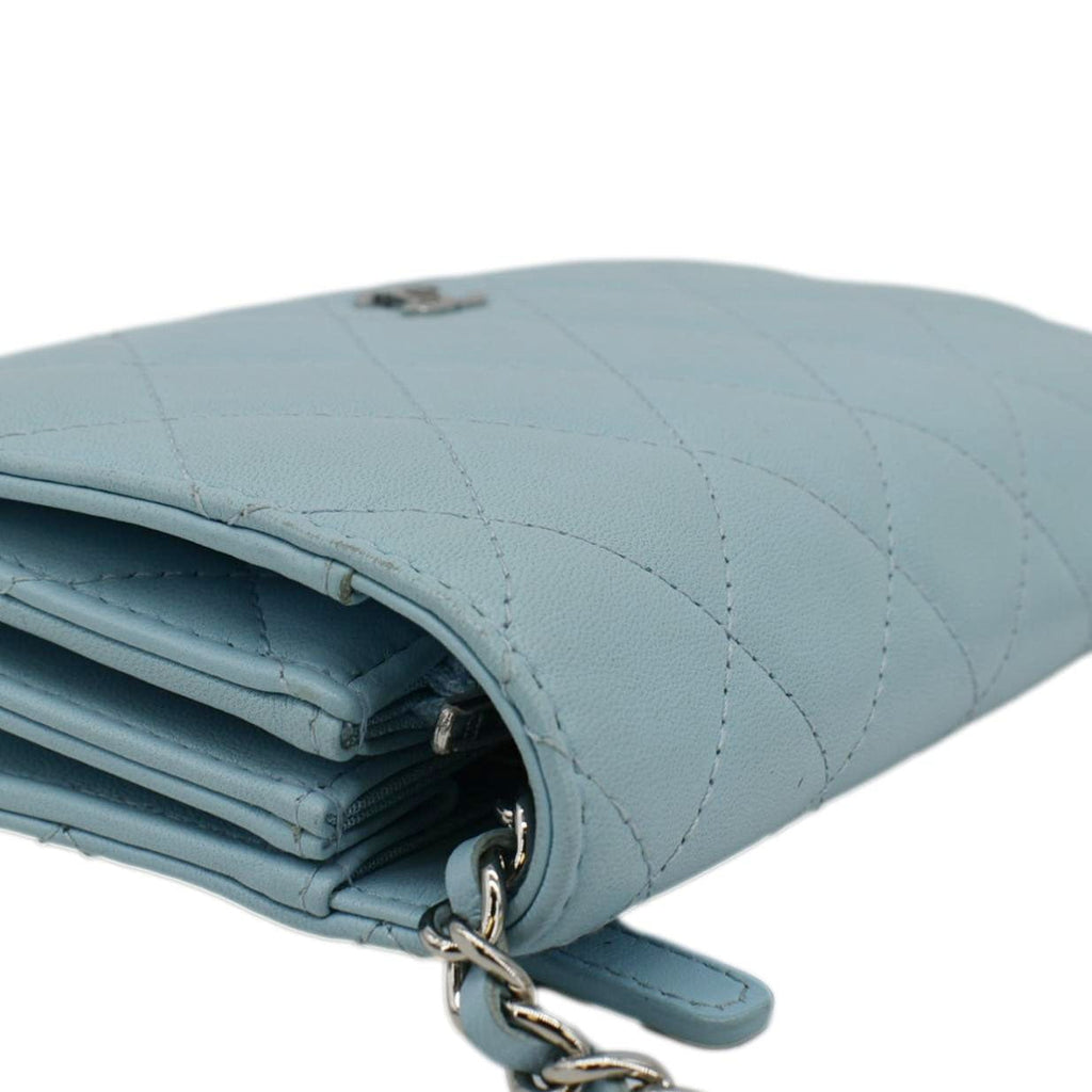 Chanel WOC Quilted Leather Crossbody Bag Tiffany Blue