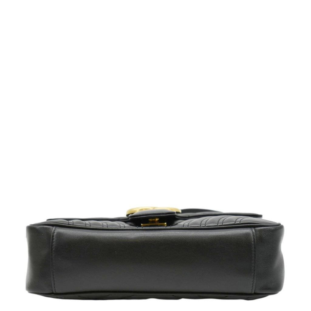 GUCCI Gucci Marmont Small Matelasse Leather Crossbody Bag Black 443497