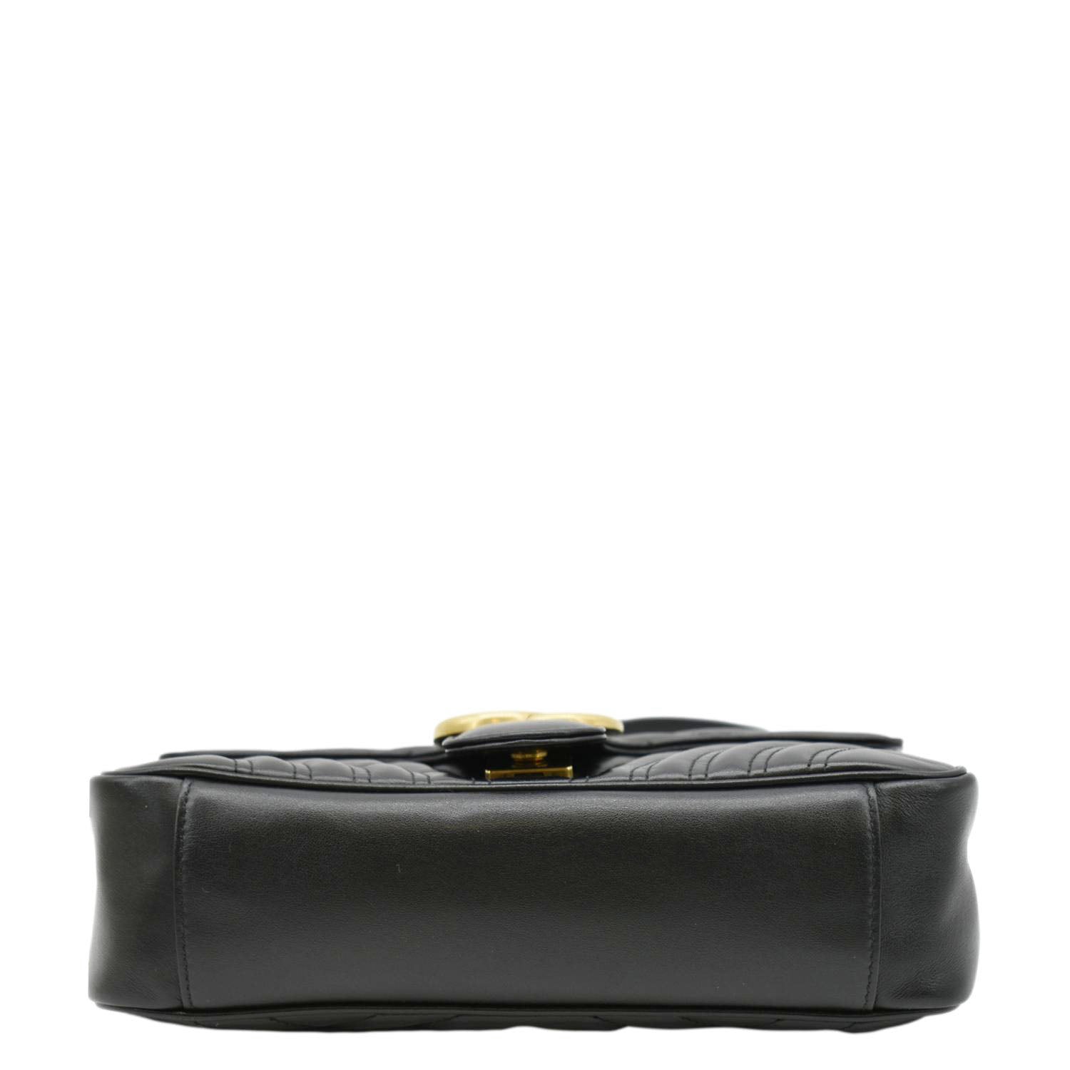 GUCCI Gucci Marmont Small Matelasse Leather Crossbody Bag Black 443497