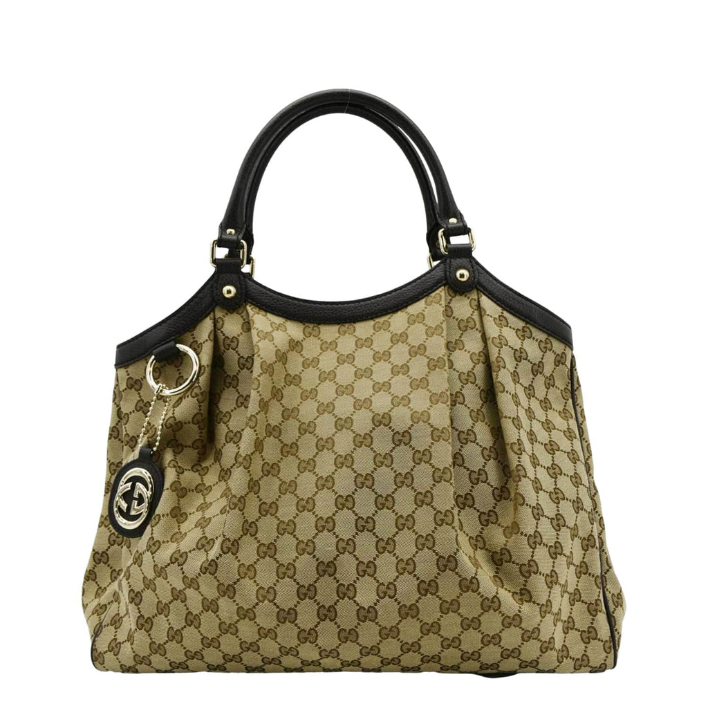 GUCCI Sukey Large Gucci Monogram Canvas Tote Bag Beige 364840