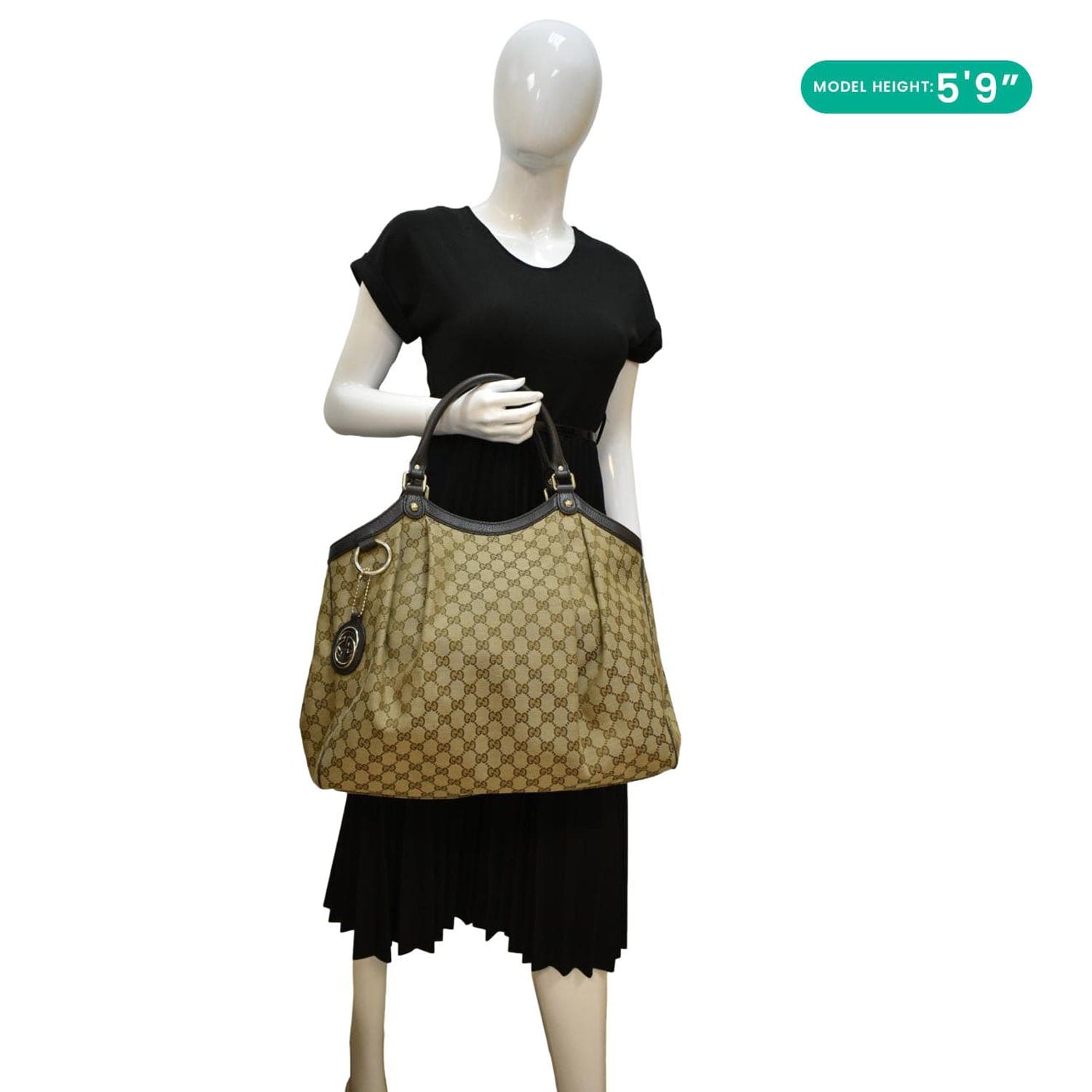 GUCCI Sukey Large Gucci Monogram Canvas Tote Bag Beige 364840