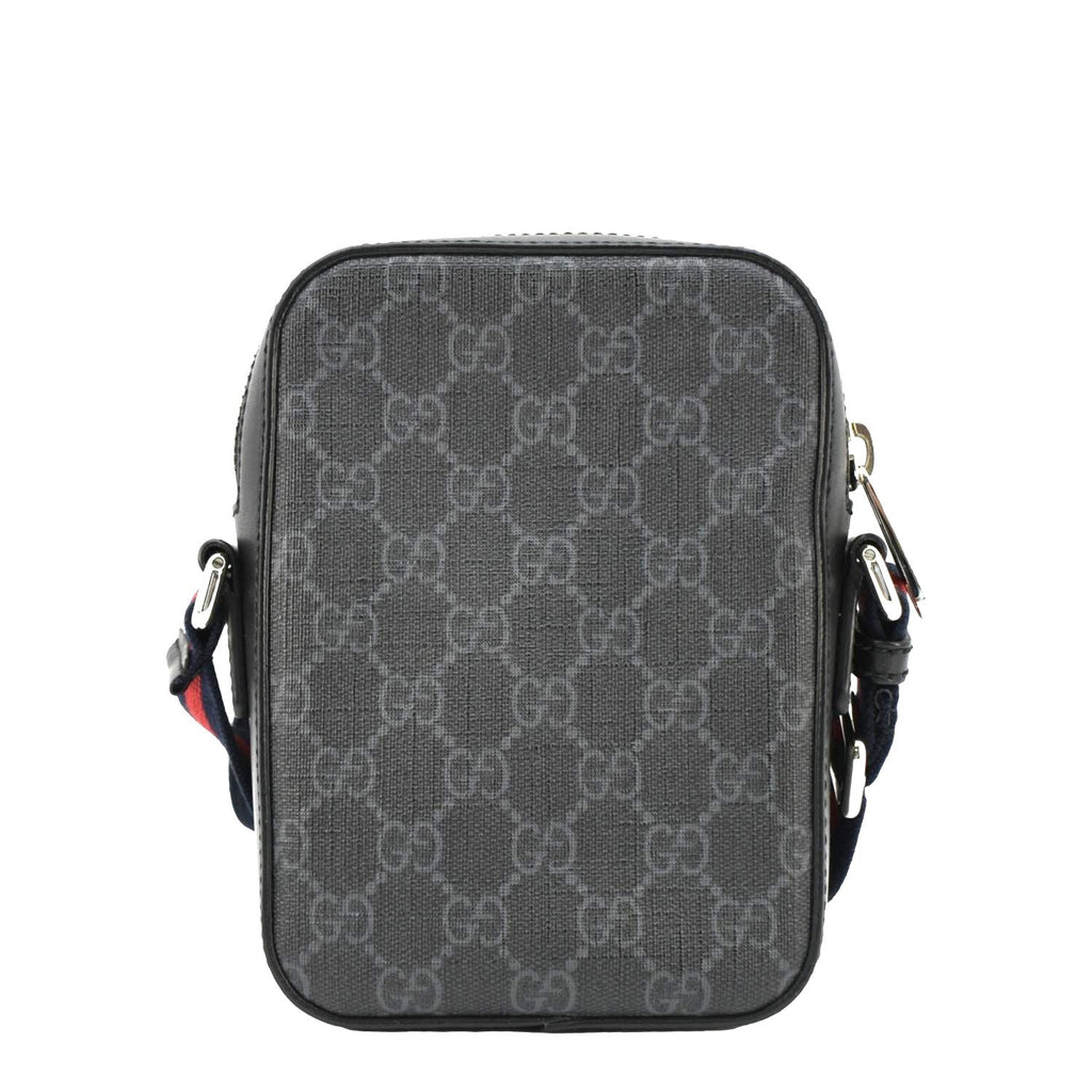 GUCCI Gucci Supreme Canvas Web Messenger Bag Black 598103