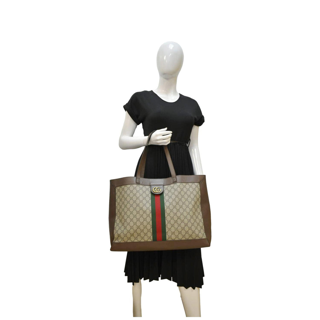 GUCCI Ophidia Soft Medium Gucci Supreme Tote Shoulder Bag Beige 547947
