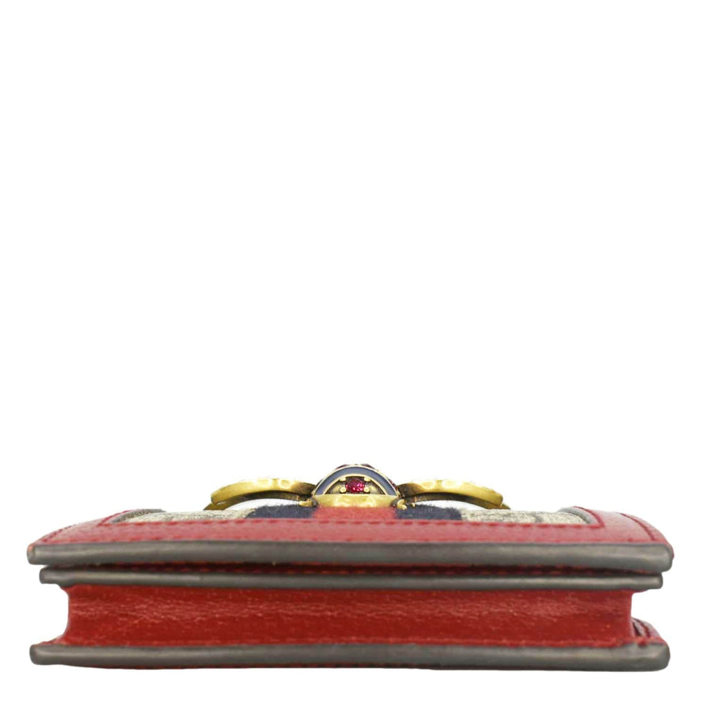 GUCCI Queen Margaret Bee Gucci Supreme Canvas Card Case Wallet Red 476072