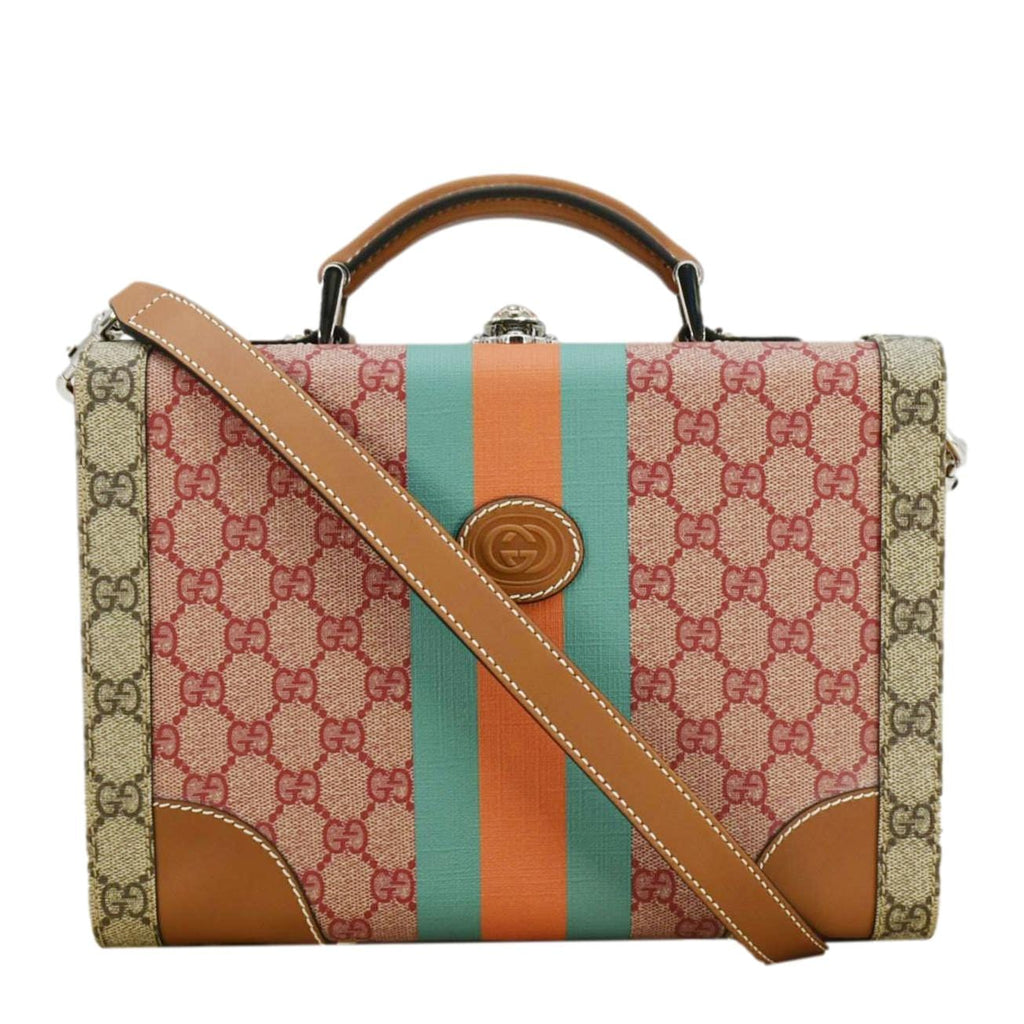 GUCCI Savoy Gucci Supreme Canvas Beauty Case Crossbody Bag Beige 722180