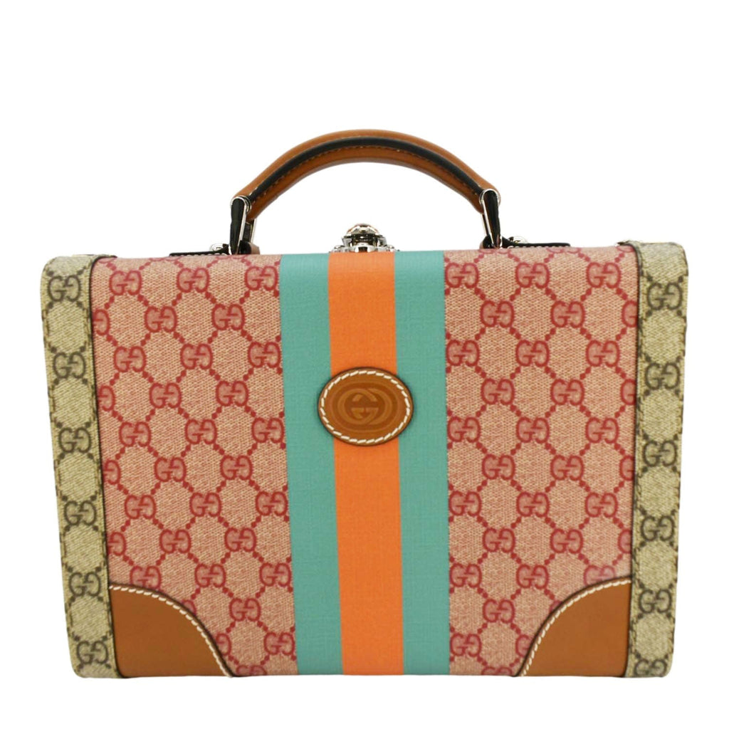 GUCCI Savoy Gucci Supreme Canvas Beauty Case Crossbody Bag Beige 722180