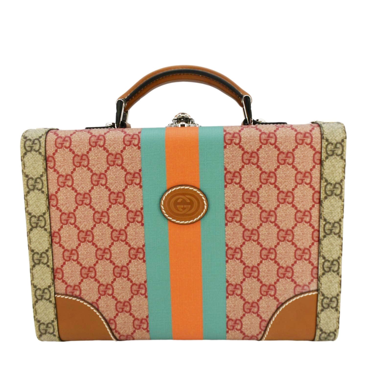 GUCCI Savoy Gucci Supreme Canvas Beauty Case Crossbody Bag Beige 722180