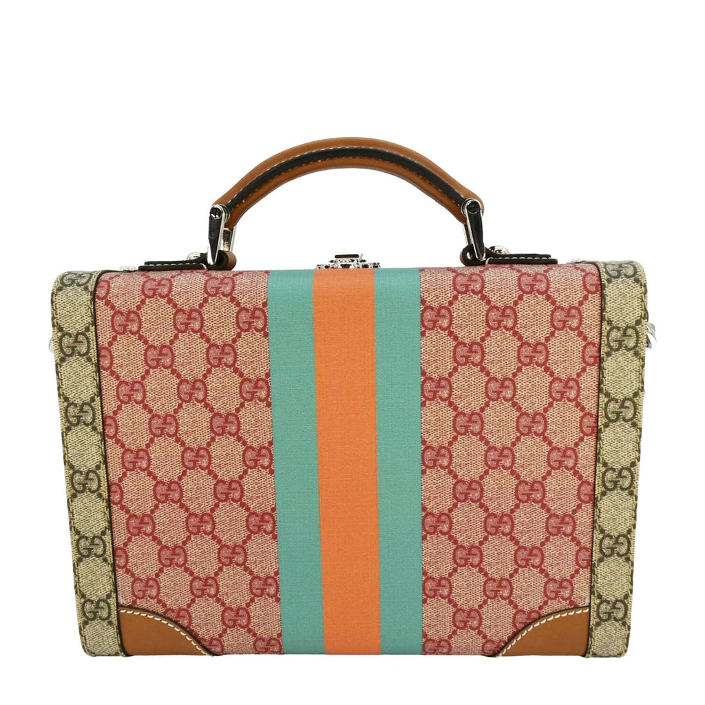 GUCCI Savoy Gucci Supreme Canvas Beauty Case Crossbody Bag Beige 722180