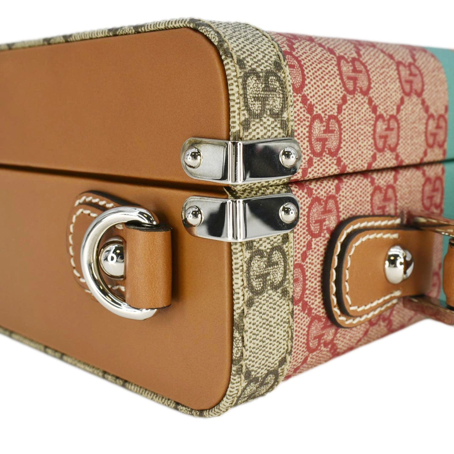 GUCCI Savoy Gucci Supreme Canvas Beauty Case Crossbody Bag Beige 722180