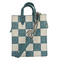 LOUIS VUITTON Sac Plat XS Damier Checkerboard Leather Crossbody Bag Turquoise