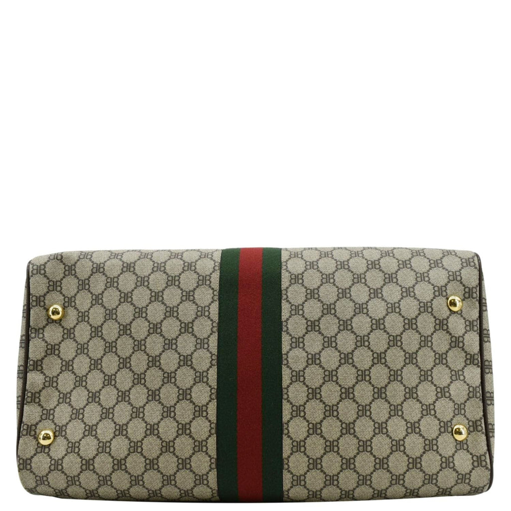 GUCCI X BALENCIAGA Ophidia Carry-On Supreme BB Web Duffle Bag Beige 680124