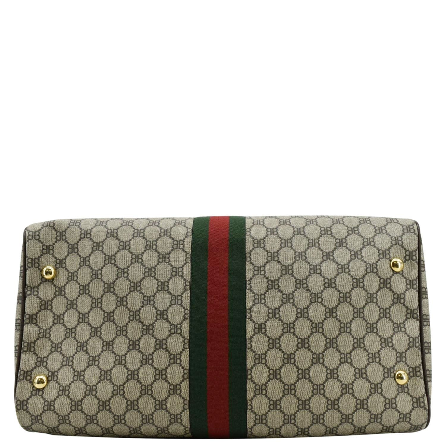 GUCCI X BALENCIAGA Ophidia Carry-On Supreme BB Web Duffle Bag Beige 680124