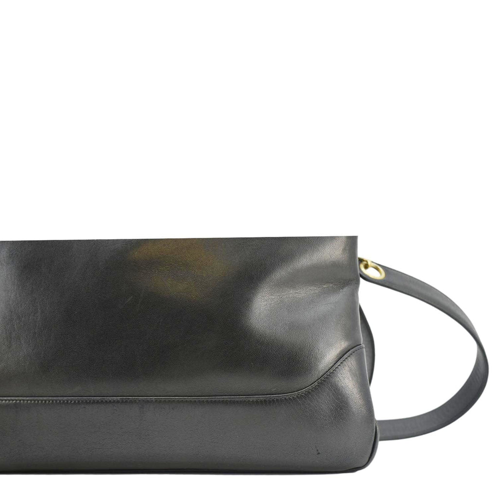 Chanel  CC Lambskin Leather Chain Shopping Tote Bag Black
