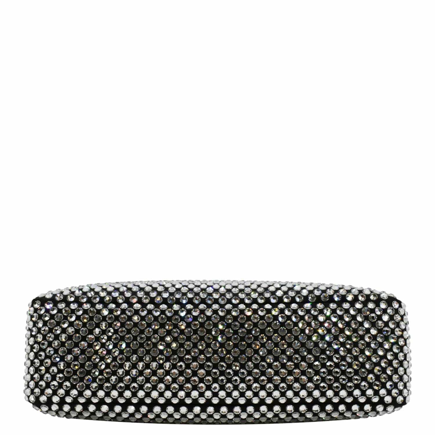 PRADA Mini Re-Edition 2000 Crystal Embellished Satin Tote Bag Black