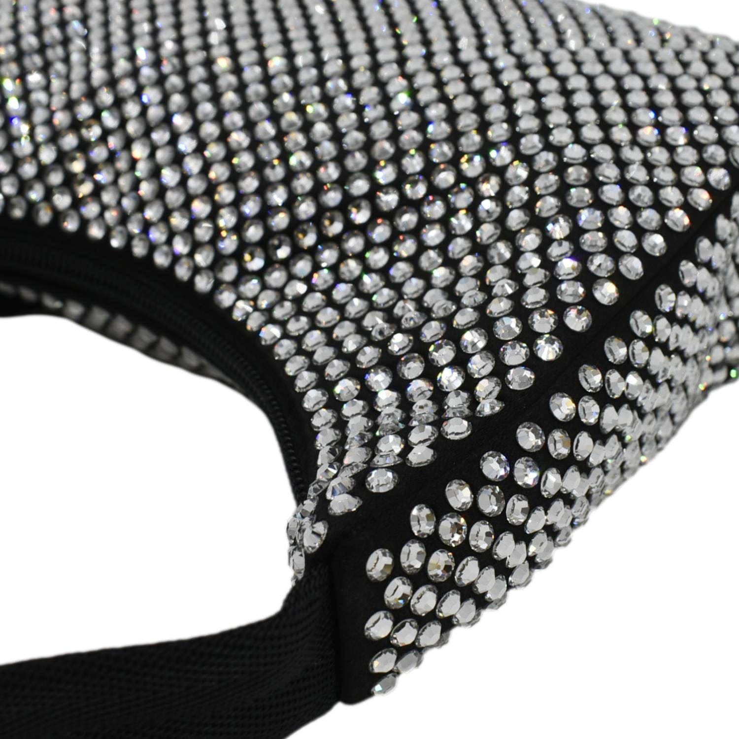 PRADA Mini Re-Edition 2000 Crystal Embellished Satin Tote Bag Black