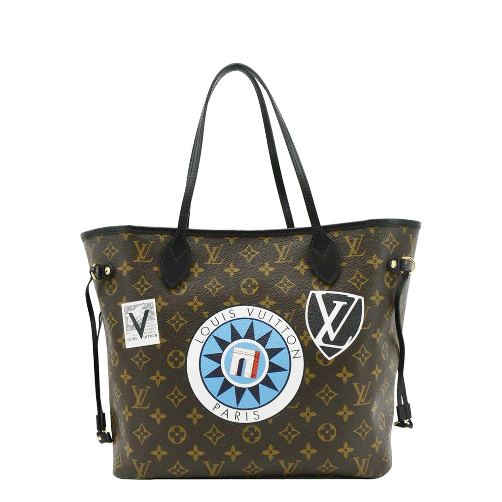 LOUIS VUITTON Neverfull My LV World Tour Monogram Canvas Tote Bag Brown