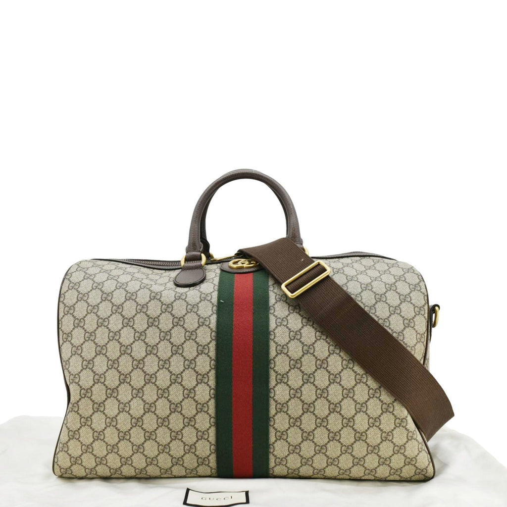GUCCI Ophidia Carry-on Medium Gucci Supreme Canvas Duffle Bag Beige 547953
