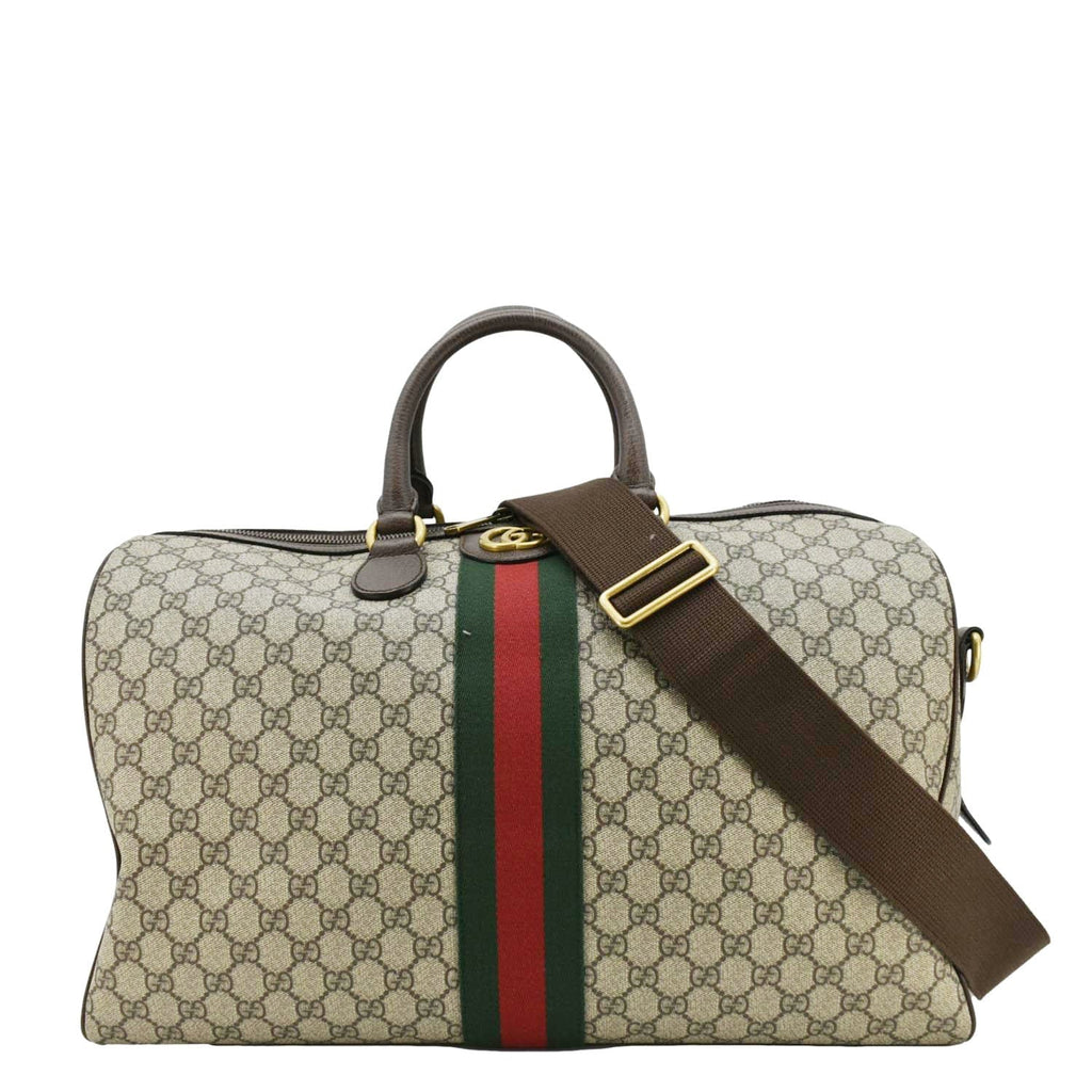 GUCCI Ophidia Carry-on Medium Gucci Supreme Canvas Duffle Bag Beige 547953