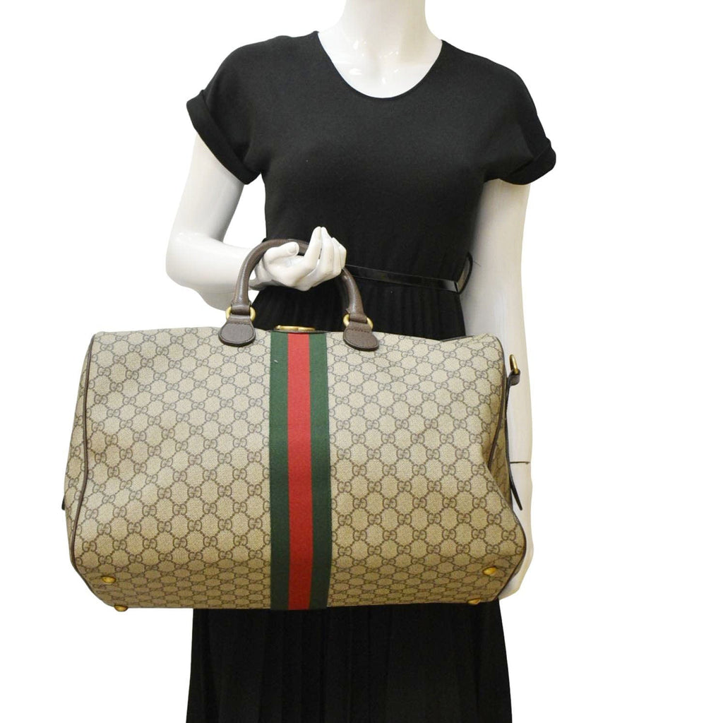 GUCCI Ophidia Carry-on Medium Gucci Supreme Canvas Duffle Bag Beige 547953