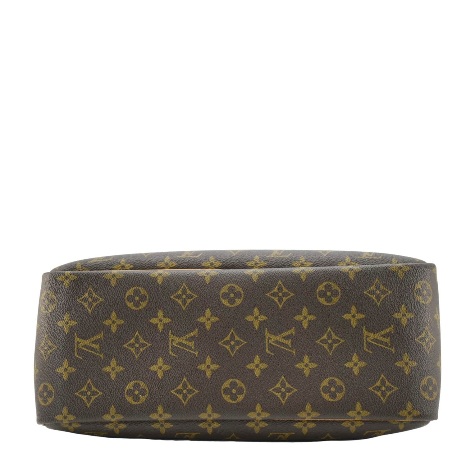 LOUIS VUITTON Deauville Monogram Canvas Satchel Bag Brown