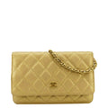 Chanel WOC Quilted Caviar Leather Crossbody Bag Beige