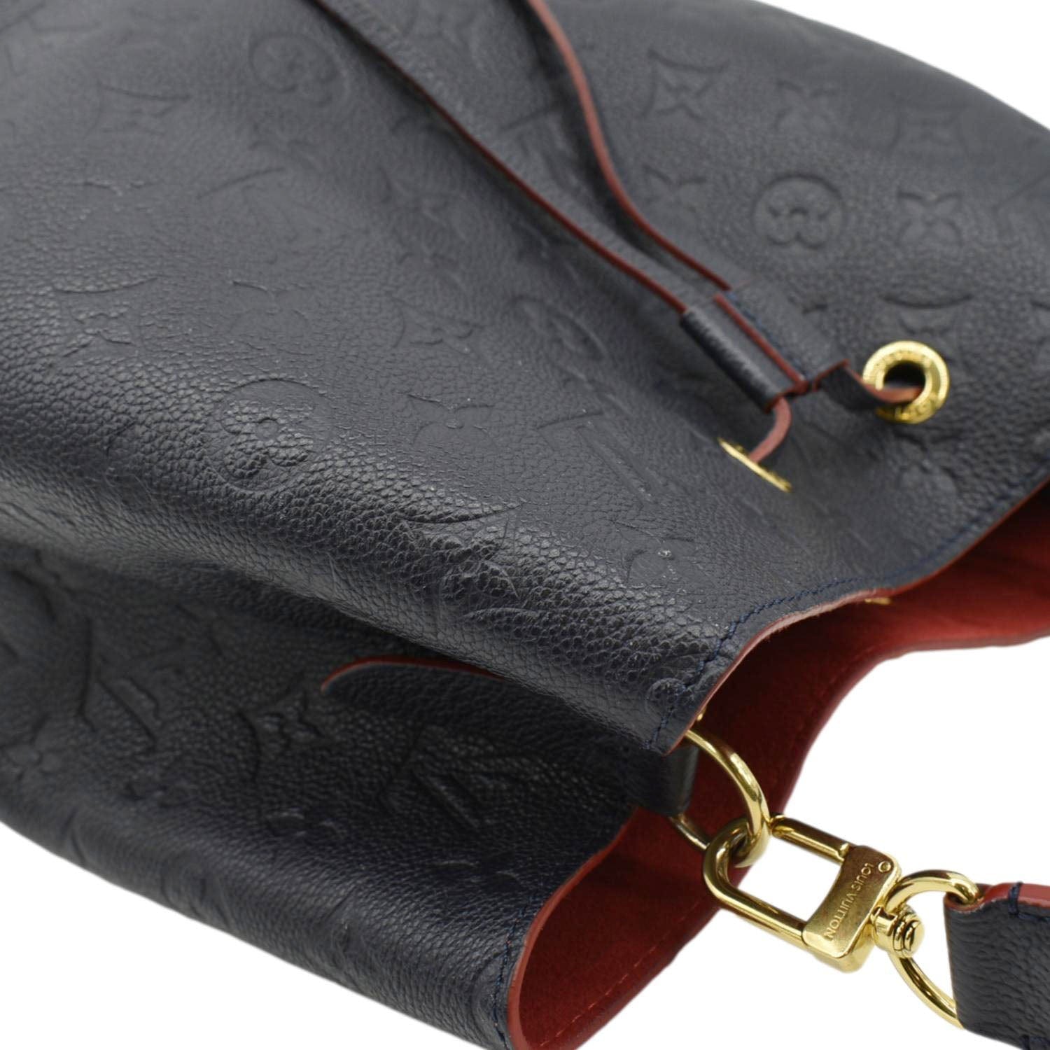 LOUIS VUITTON NeoNoe Monogram Empreinte Leather Shoulder Bag Navy Blue