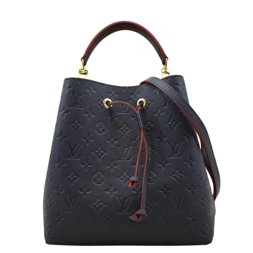 LOUIS VUITTON NeoNoe Monogram Empreinte Leather Shoulder Bag Navy Blue