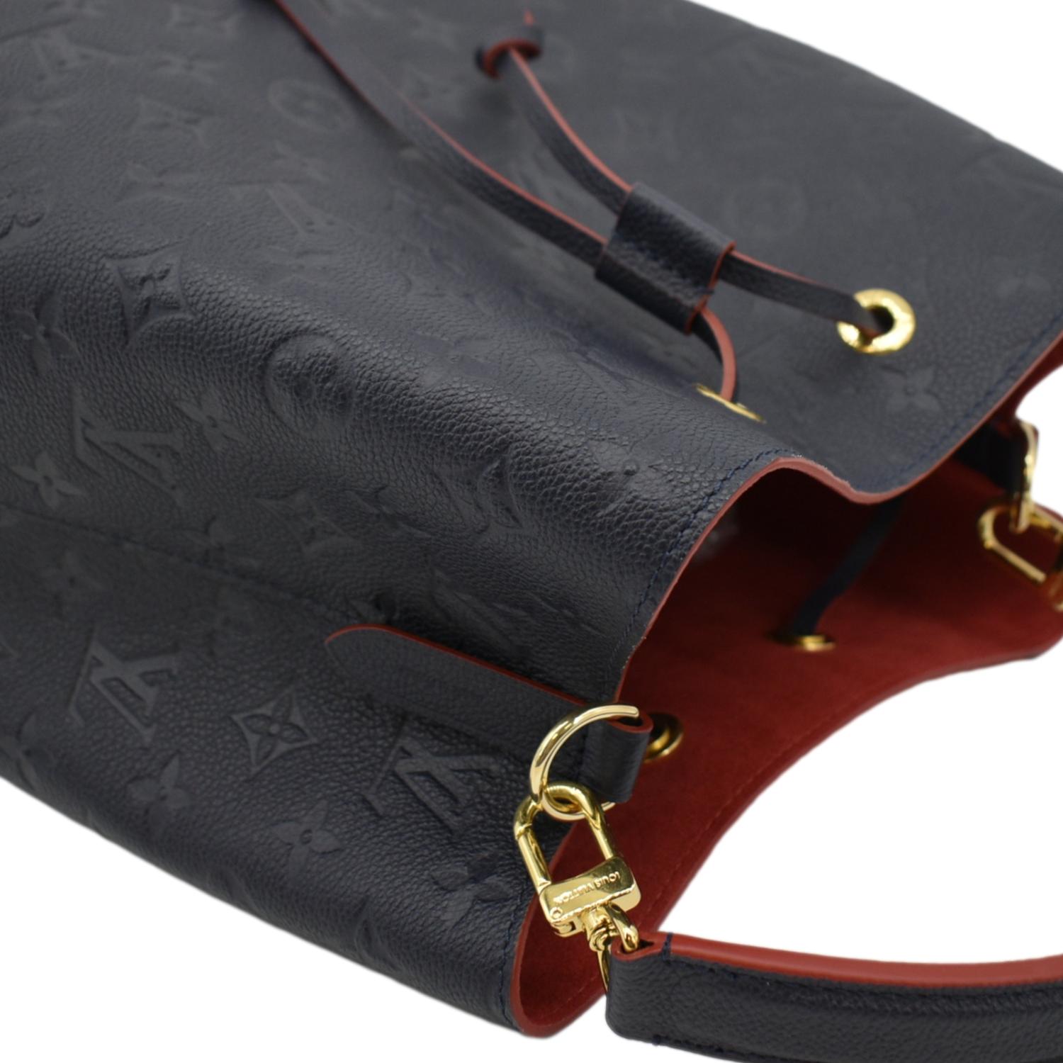LOUIS VUITTON NeoNoe Monogram Empreinte Leather Shoulder Bag Navy Blue