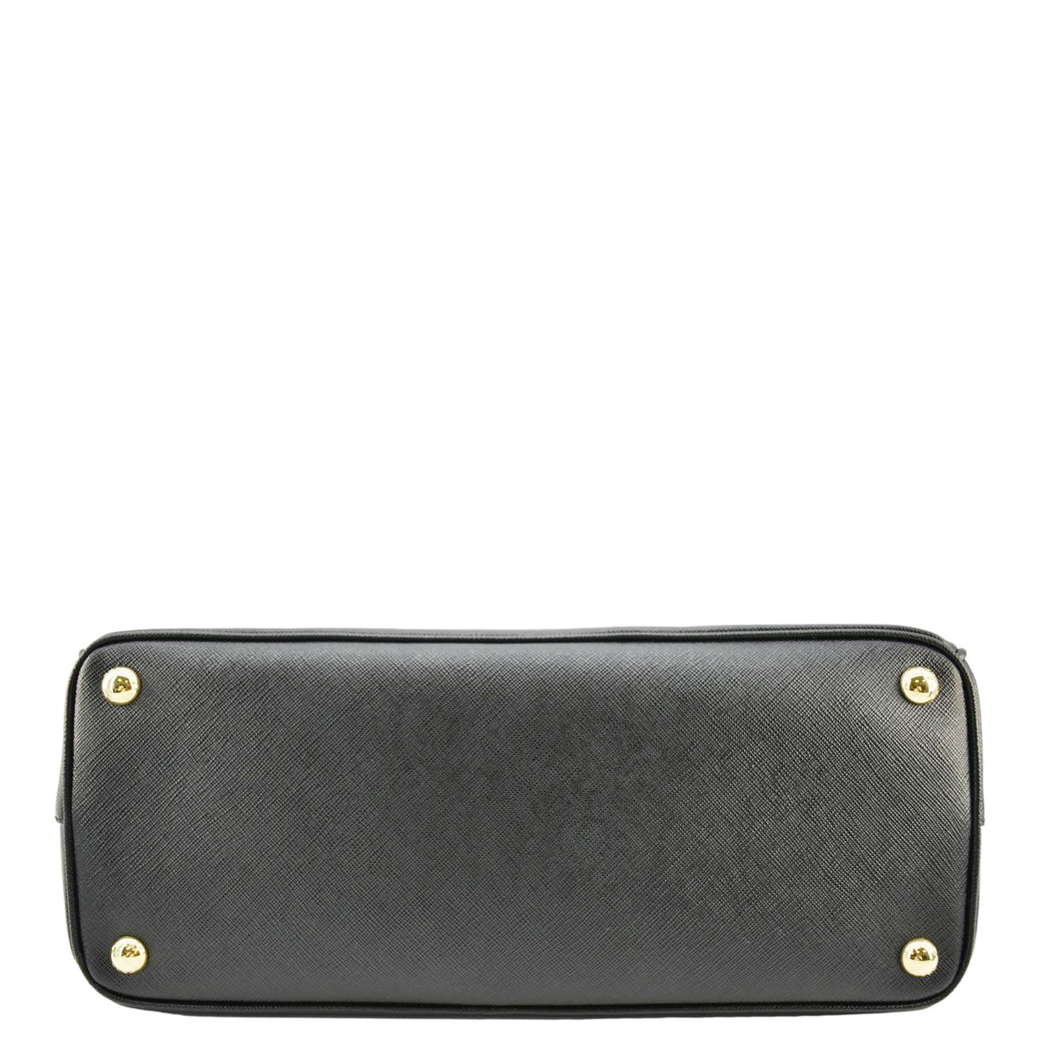 PRADA Galleria Double Zip Saffiano Leather Top Handle Tote Bag Black
