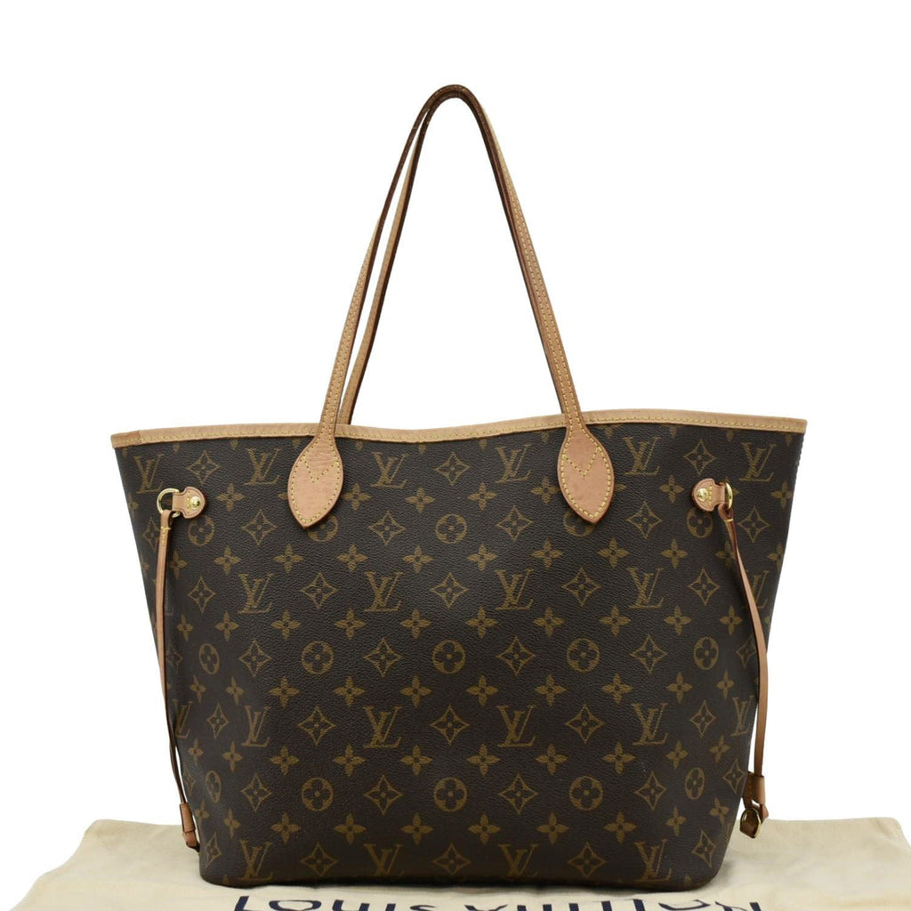 LOUIS VUITTON Neverfull MM Monogram Canvas Tote Bag Brown