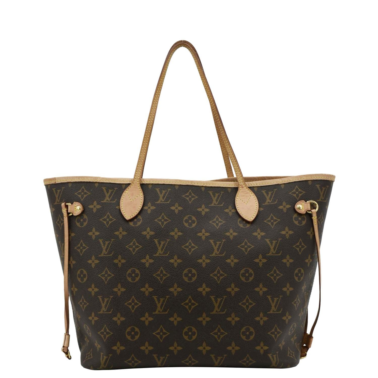 LOUIS VUITTON Neverfull MM Monogram Canvas Tote Bag Brown