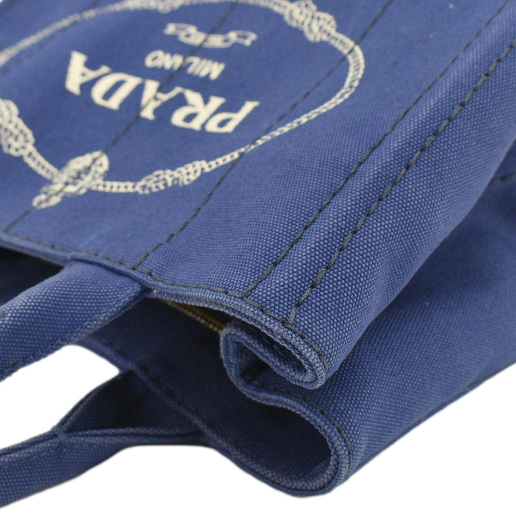 PRADA Canapa Denim Tote Bag Dark Blue