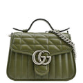 GUCCI Gucci Marmont Mini Top Handle Crossbody Bag Olive 583571