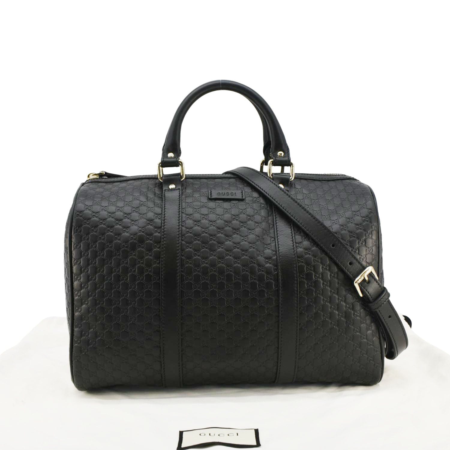 GUCCI  Gucci Microguccissima Boston Travel Bag Black 449646