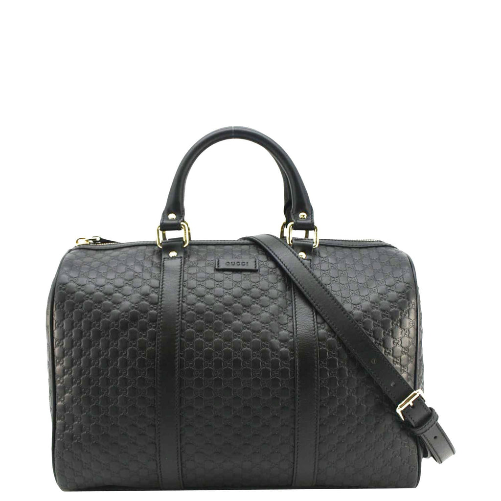 GUCCI  Gucci Microguccissima Boston Travel Bag Black 449646
