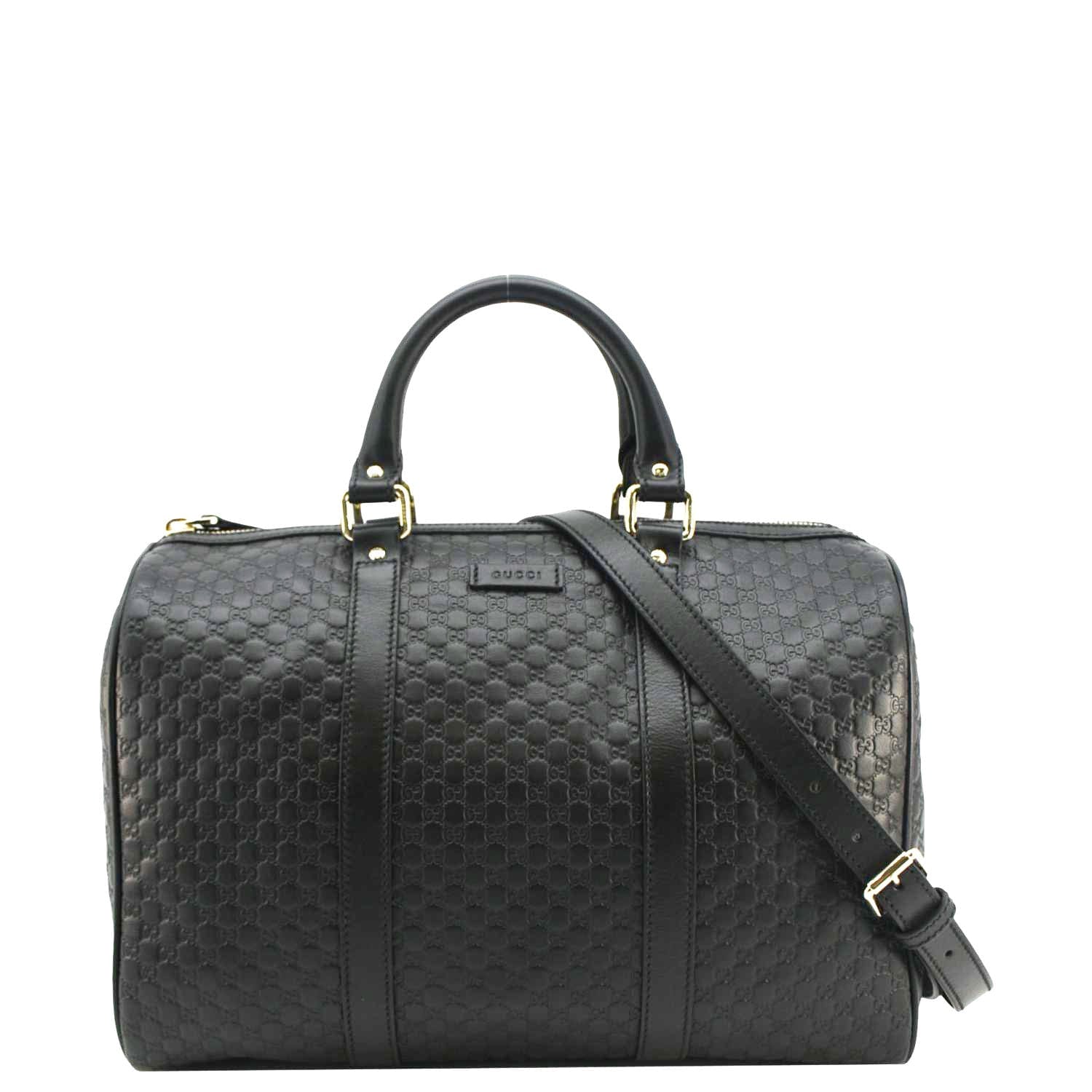 GUCCI  Gucci Microguccissima Boston Travel Bag Black 449646