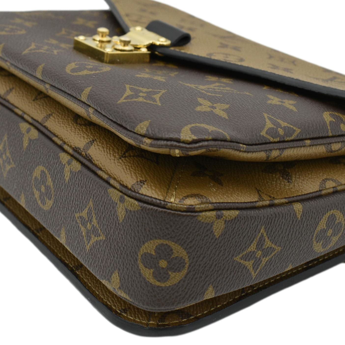 LOUIS VUITTON Metis Pochette Reverse Monogram Canvas Crossbody Bag Brown