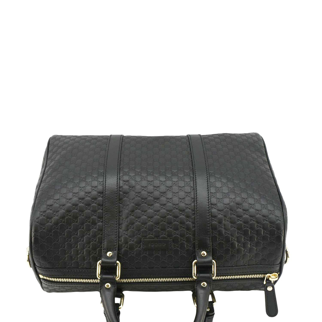 GUCCI  Gucci Microguccissima Boston Travel Bag Black 449646