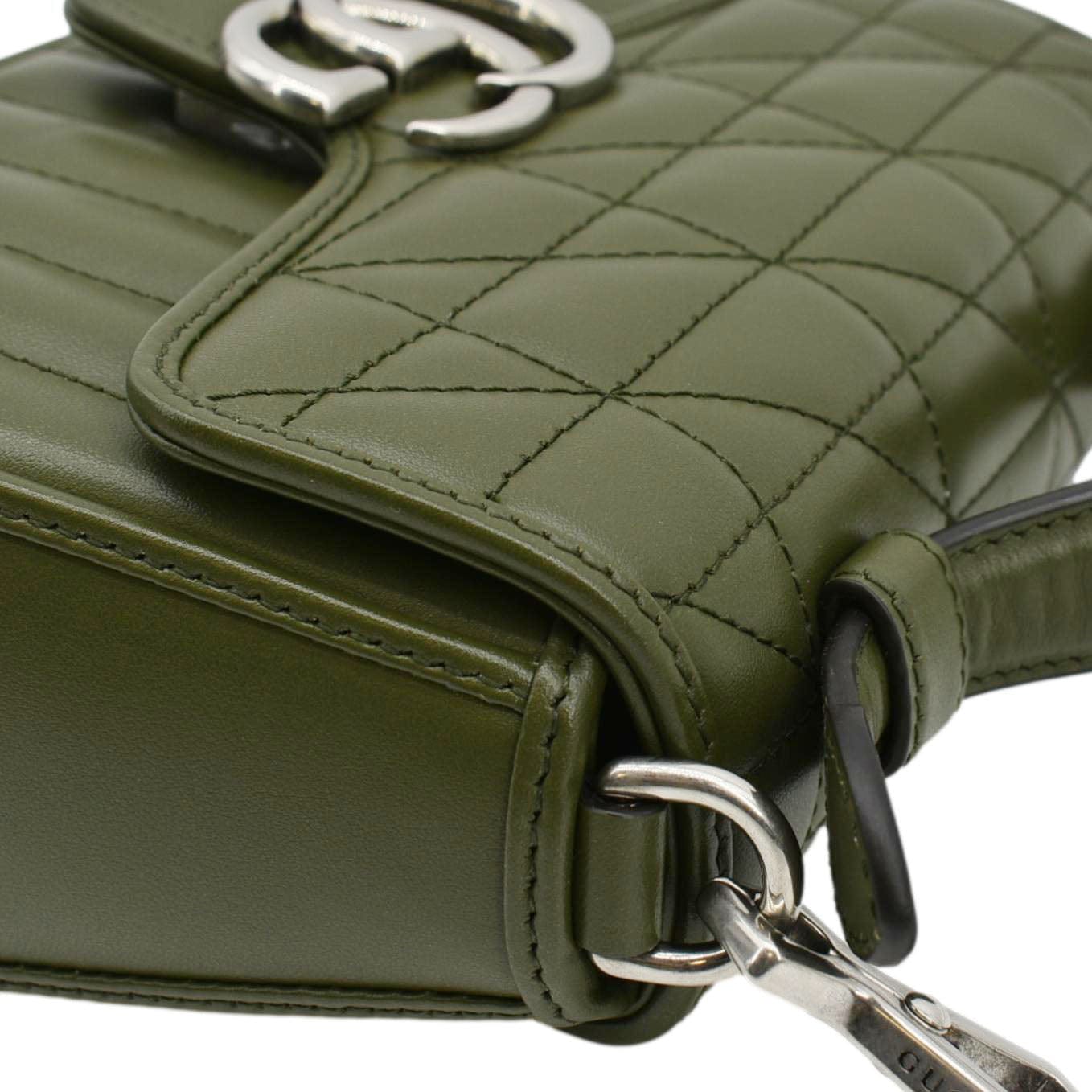 GUCCI Gucci Marmont Mini Top Handle Crossbody Bag Olive 583571