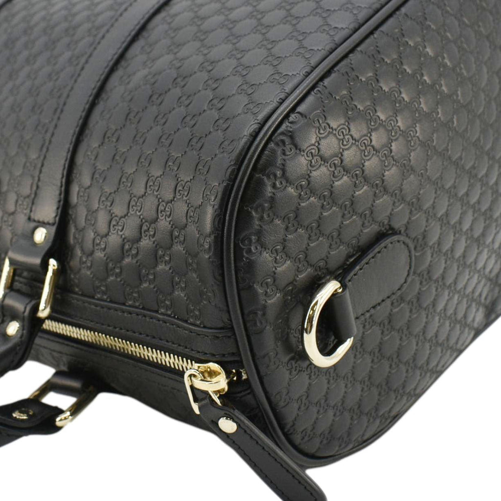 GUCCI  Gucci Microguccissima Boston Travel Bag Black 449646