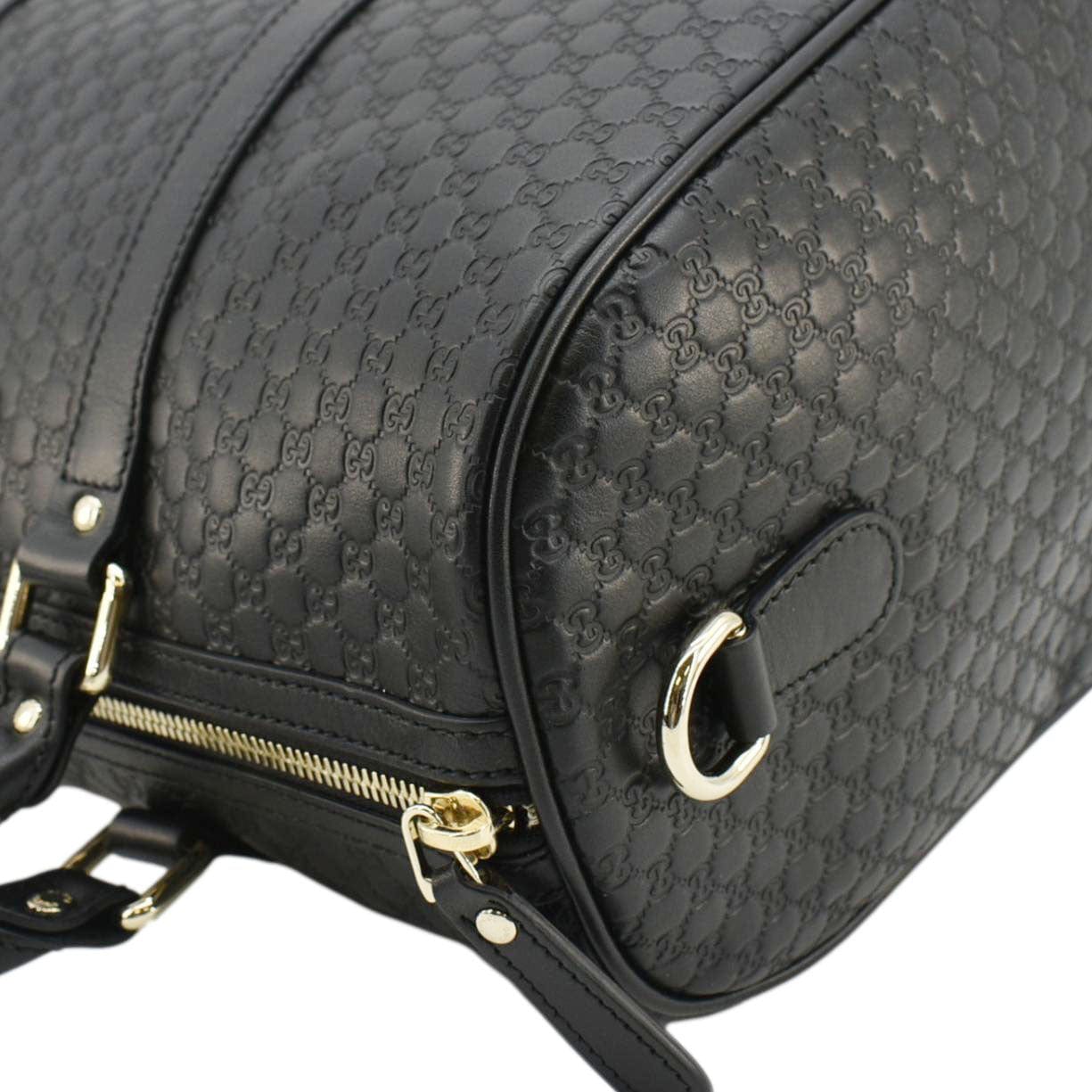 GUCCI  Gucci Microguccissima Boston Travel Bag Black 449646