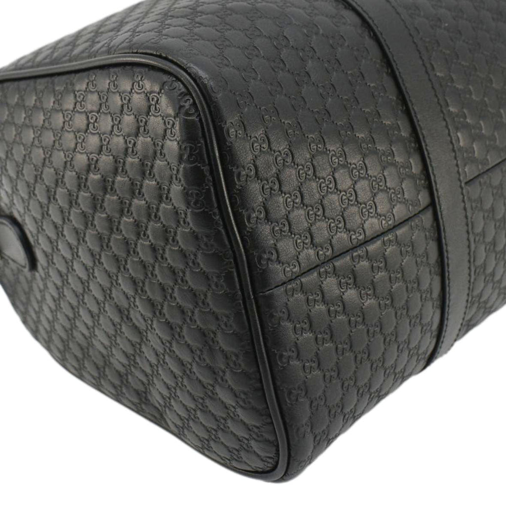 GUCCI  Gucci Microguccissima Boston Travel Bag Black 449646